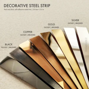 Dekoratiivsed metallribad (kõrgläige / harjatud), isekleepuvad