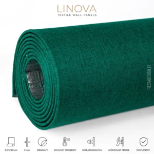 Soojusisolatsiooni- ja akustiliste omadustega tekstiilkattega paneel LINOVA LWP-A001 (tumeroheline)