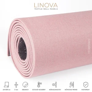 Soojusisolatsiooni- ja akustiliste omadustega tekstiilkattega paneel LINOVA LWP-A009 (roosa)