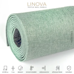 Soojusisolatsiooni- ja akustiliste omadustega tekstiilkattega paneel LINOVA LWP-A010 (heleroheline)