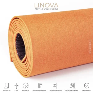 Soojusisolatsiooni- ja akustiliste omadustega tekstiilkattega paneel LINOVA LWP-A012 (oranž)
