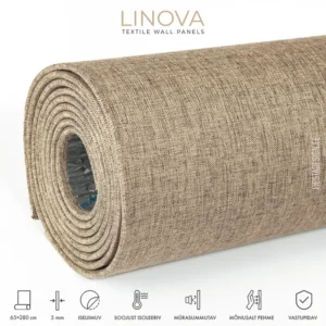 Soojusisolatsiooni- ja akustiliste omadustega tekstiilkattega paneel LINOVA LWP-A014 (pruun)