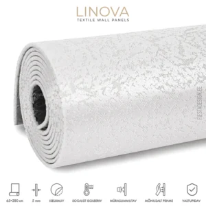 Soojusisolatsiooni- ja akustiliste omadustega tekstiilkattega paneel LINOVA LWP-AD01 (valge)