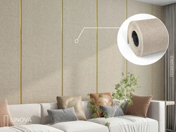 Самоклеящиеся текстильные стеновые панели (обои) LINOVA