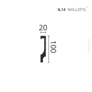 Led Плинтус IL14 Wallstyl (10×2×200 см) HDPS
