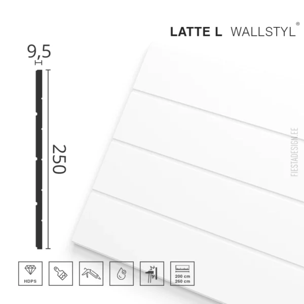 Seinapaneel LATTE L Wallstyl (25×260 cm)