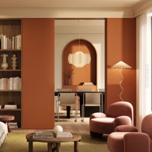 Стеновая панель PLISSÉ L Wallstyl, молдинг FL11, потолочный карниз WT22