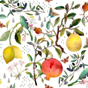 Tapeet Fun House - Pomegranate and lemons