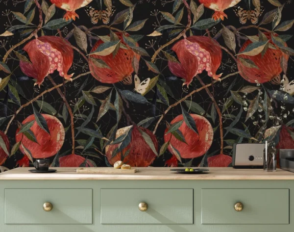 Tapeet Fun House - Golden pomegranates