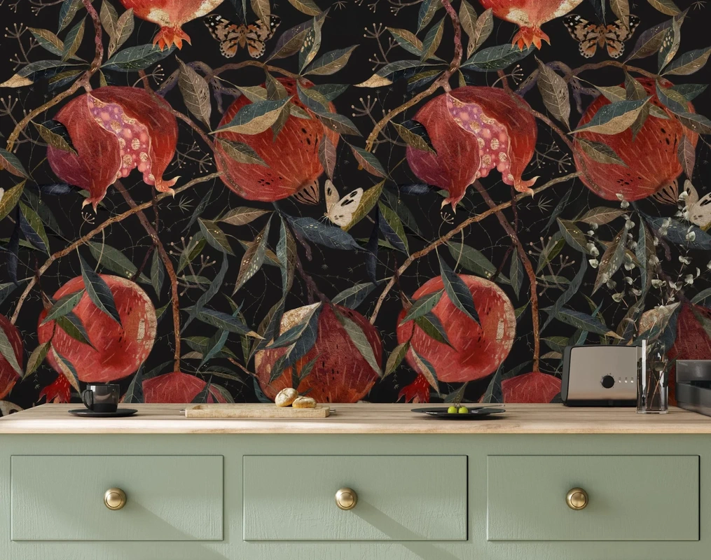 Tapeet Golden pomegranates Tapeet Fun House - Golden pomegranates