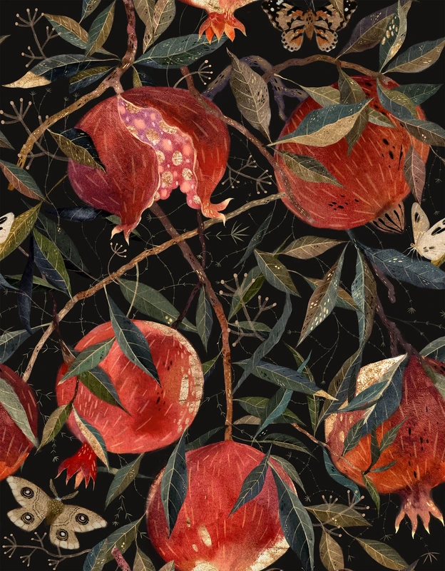 Tapeet Golden pomegranates Tapeet Fun House - Golden pomegranates