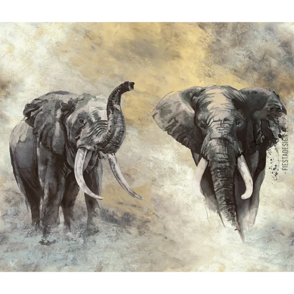 Обои-панно Marburg Smart Art 33100 Elephants, 318×270 cm