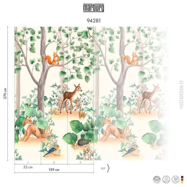 Обои Marburg Smart Art 94281 Woodland Friends