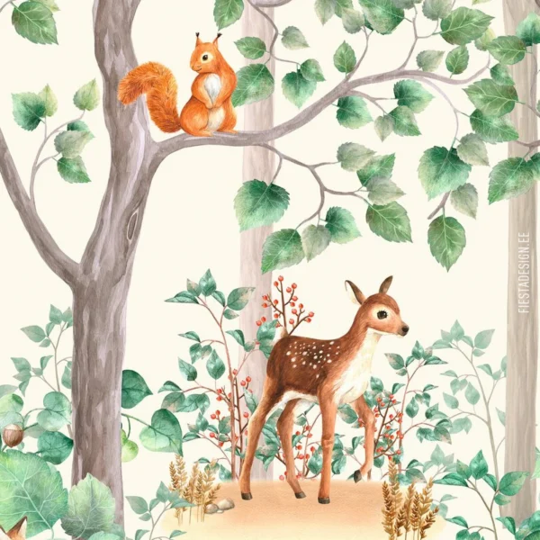 Обои Marburg Smart Art 94281 Woodland Friends (детали)