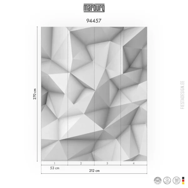 Обои Marburg Smart Art 94457 3D Triangles