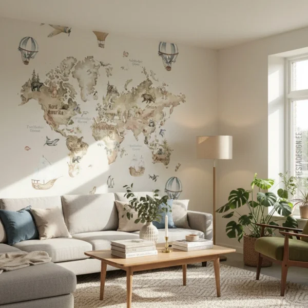 Обои Marburg Smart Art 96469 Discover the world (карта мира)