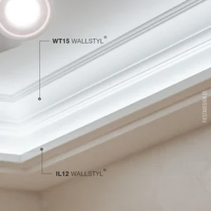 Led-профиль IL12 Wallstyl с подсветкой, потолочный карниз WT15 Wallstyl