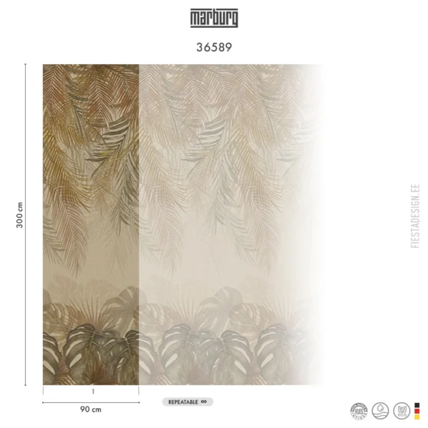 Флизелиновые обои Marburg Cashmere 36589 Tropical Oasis