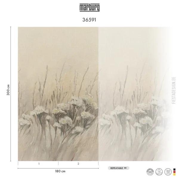 Флизелиновые обои Marburg Cashmere 36591 Wild Blossom